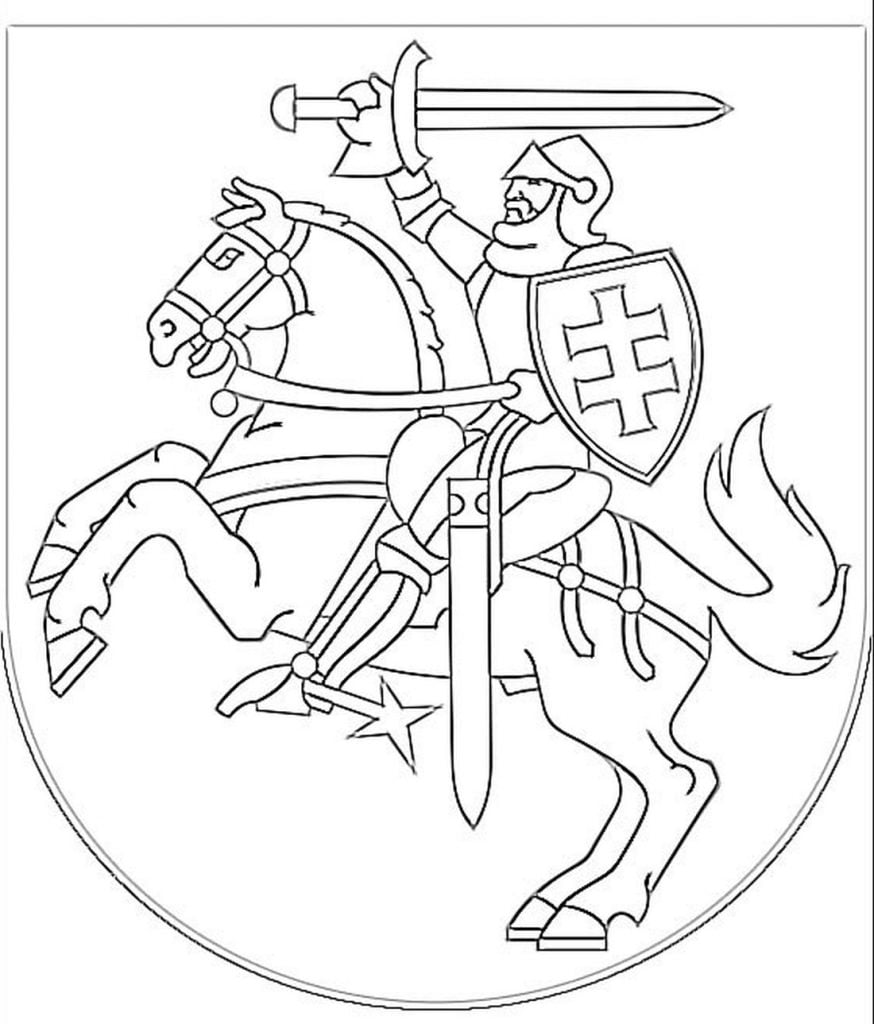 Grb Litve pobarvanka