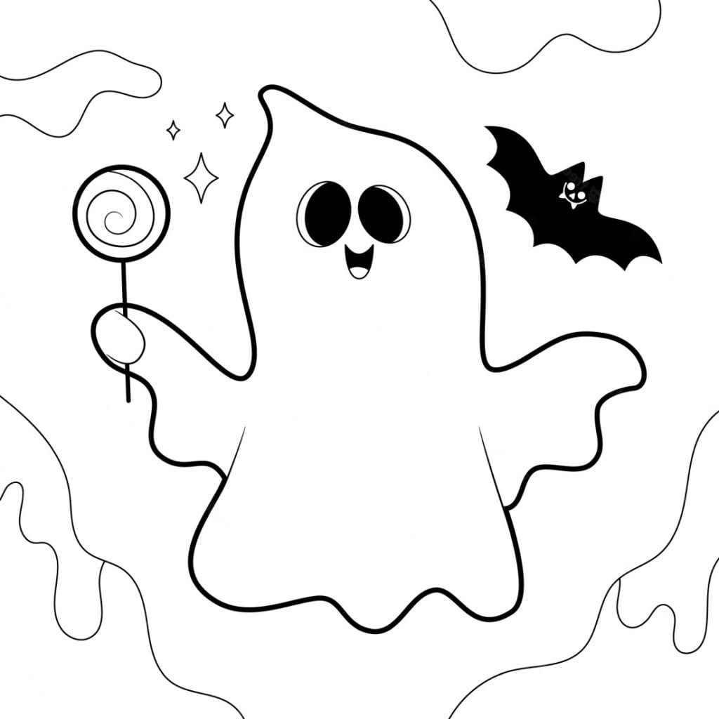 Um fantasma divertido para colorir