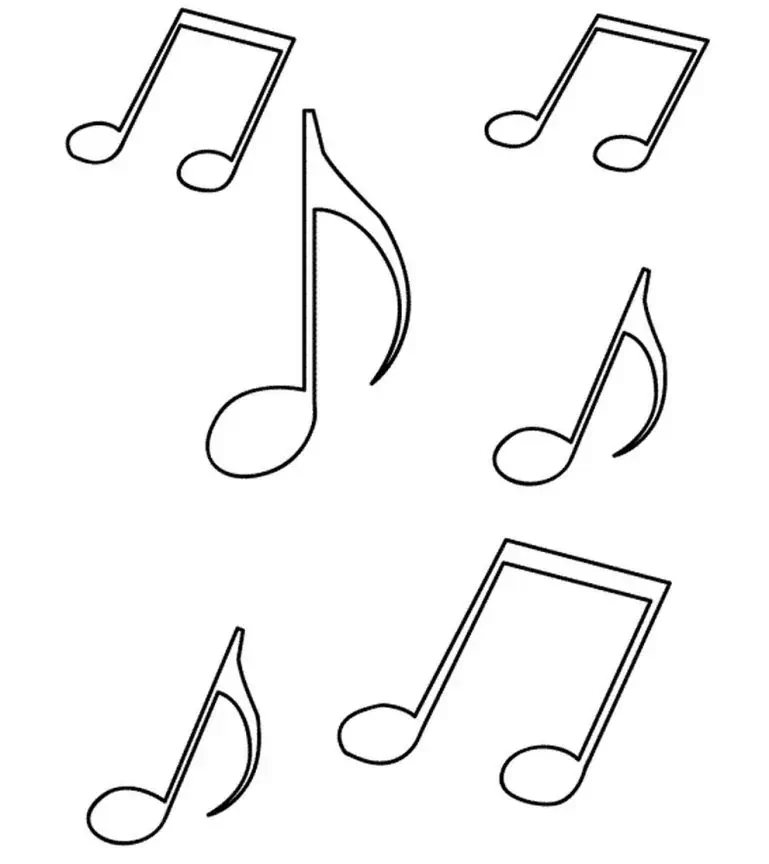 Musiknoter til at farvelægge