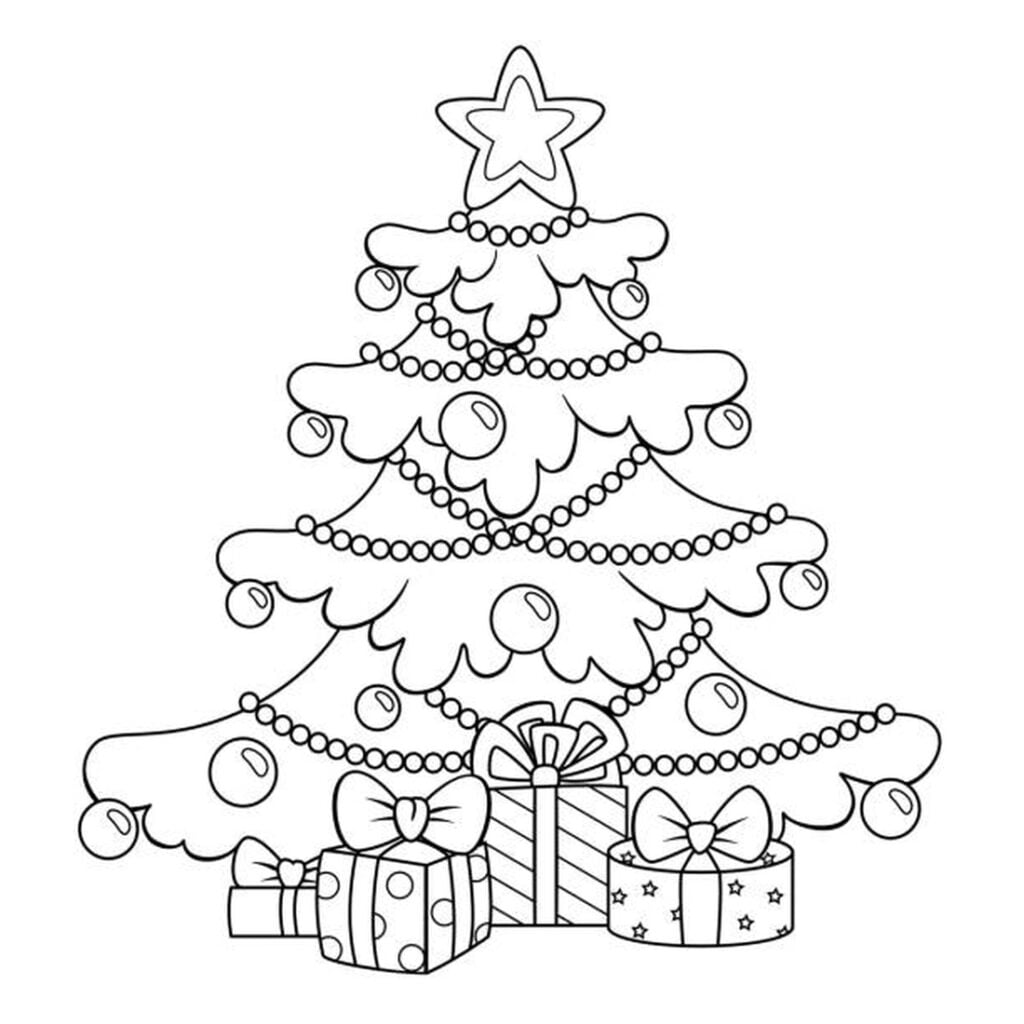 شجرة عيد الميلاد للتلوين