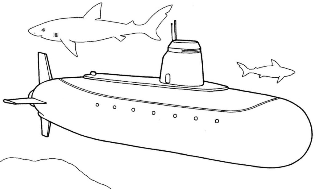 Submarino para colorir
