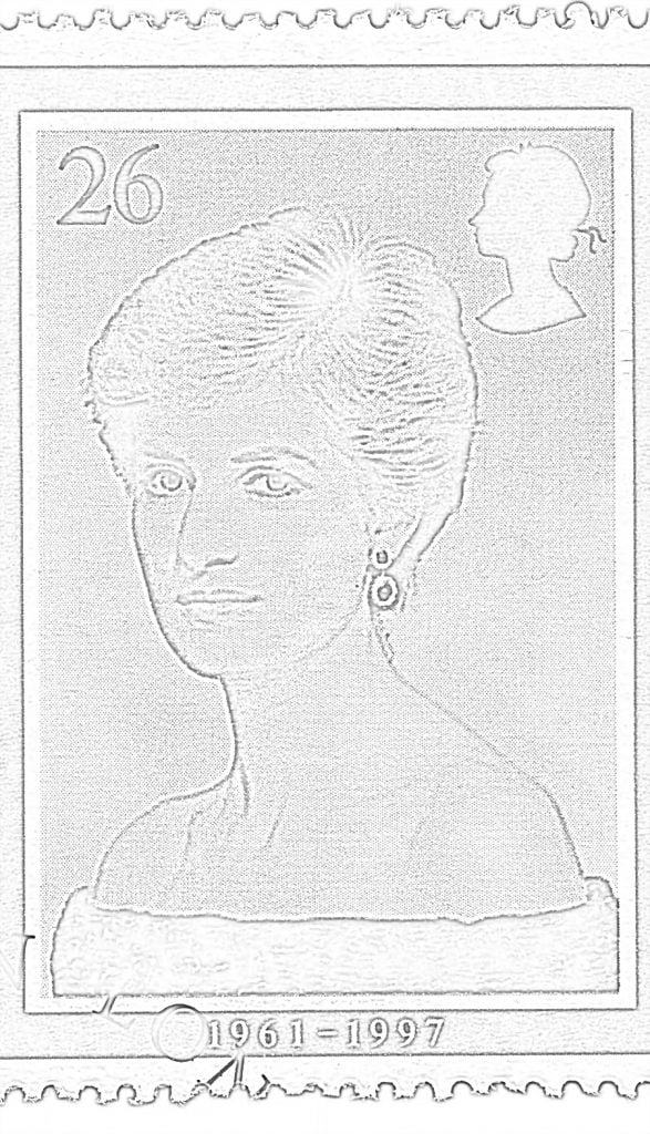 Diana hercegnő postabélyeg