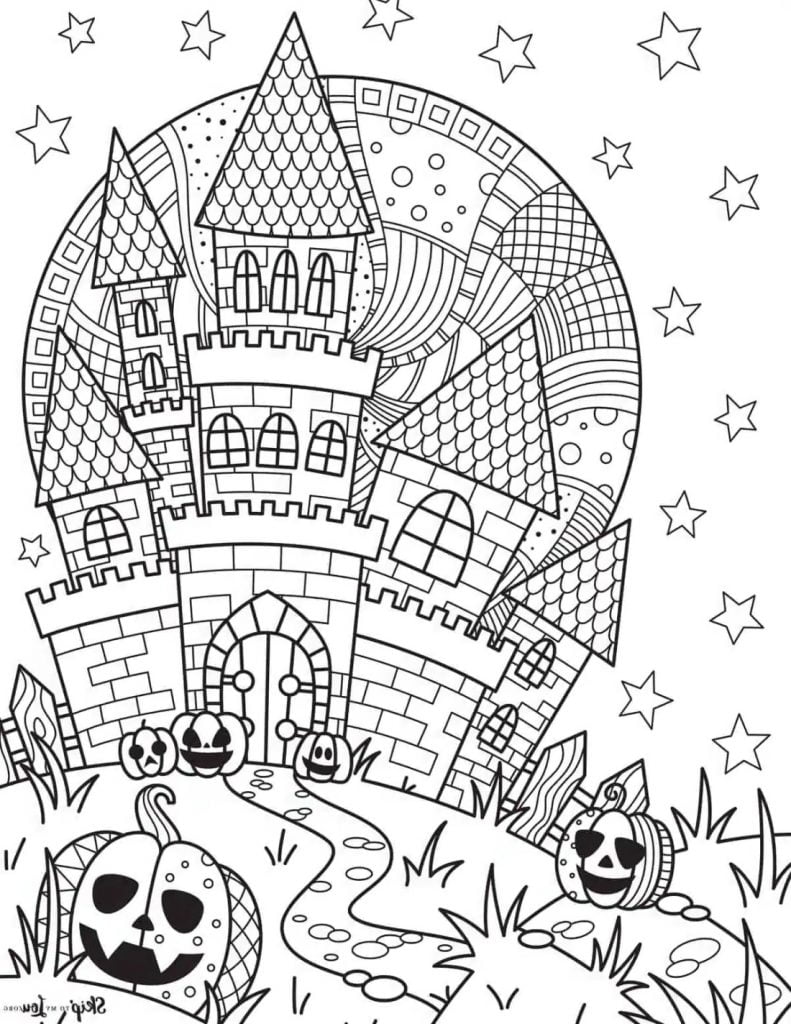 Château d'horreur coloriage