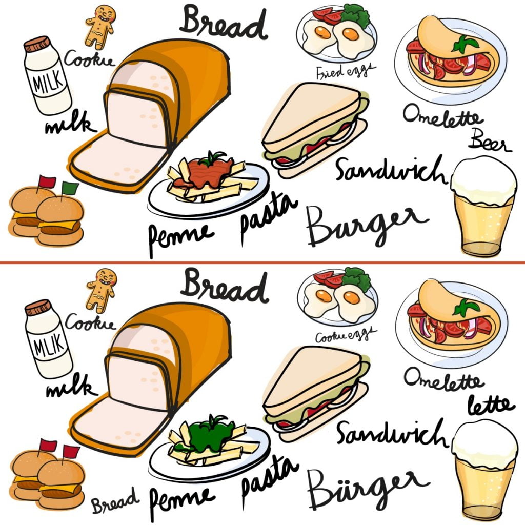 sumuštiniai, skirtumų paieška vaikams