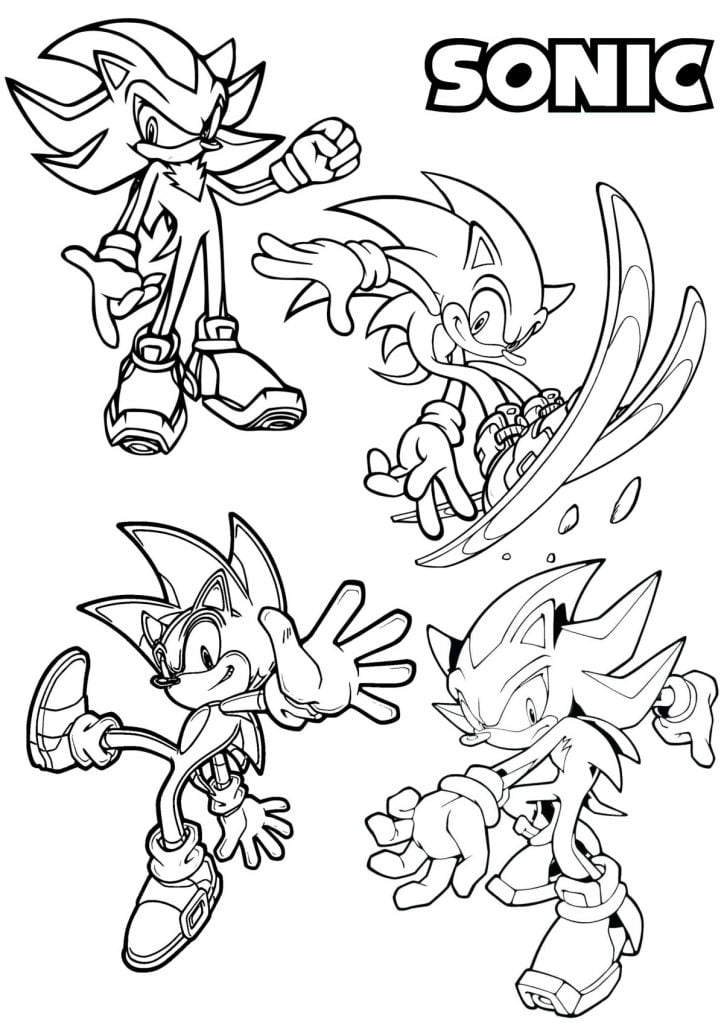 Sonic для розмальовки