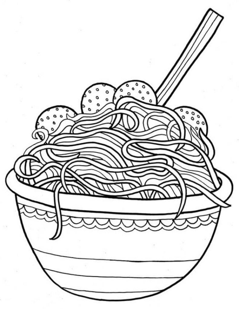 Spaghettispaghetti kleurplaat