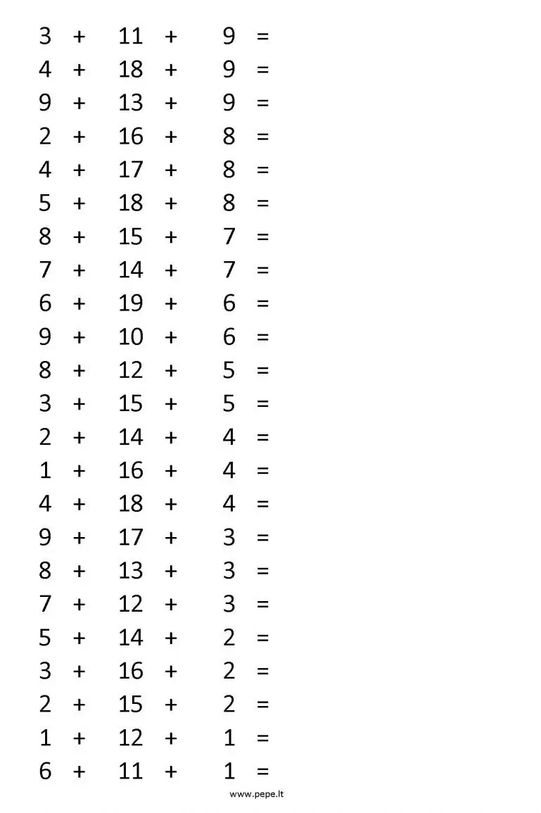 Sammensetning av tre tall i matematikk