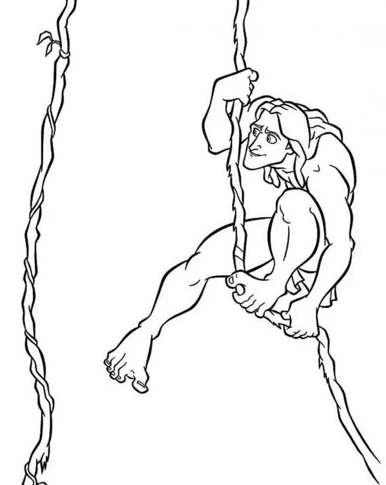Tarzanas spalvinimui 🦍 tarzanas spalvinti