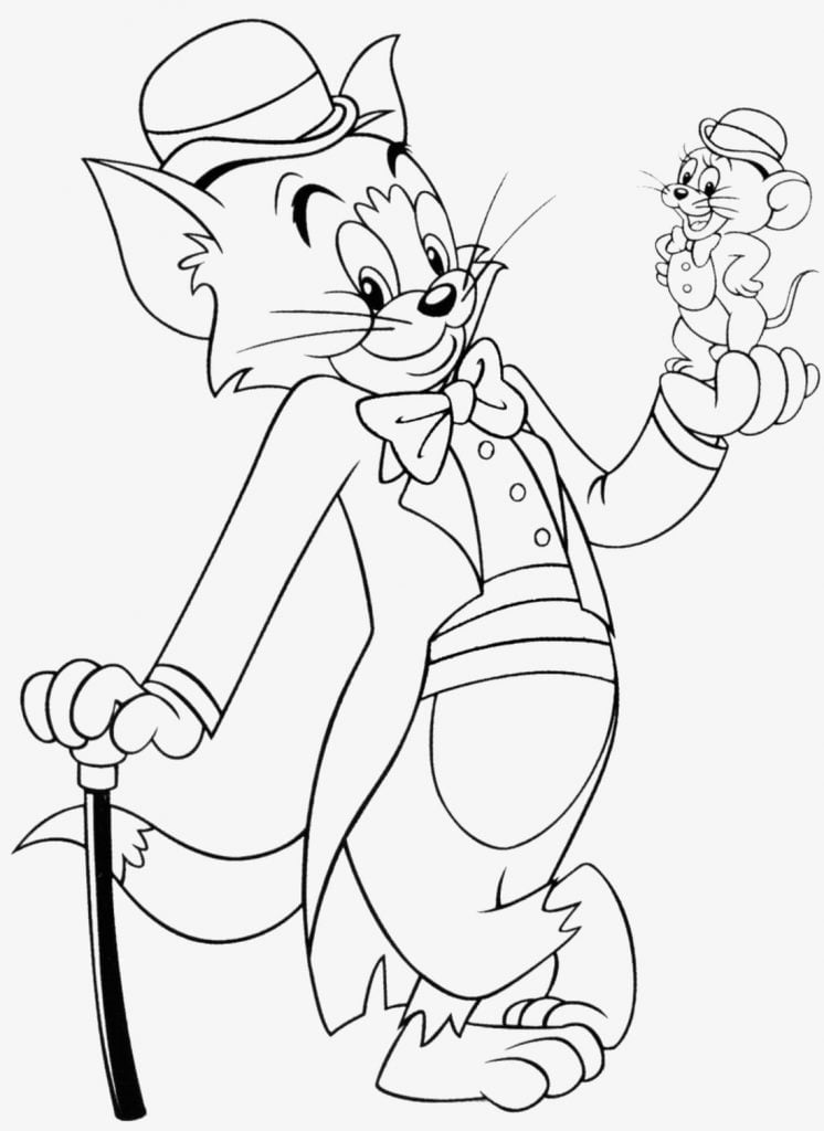 Tom og Jerry herrer for fargelegging