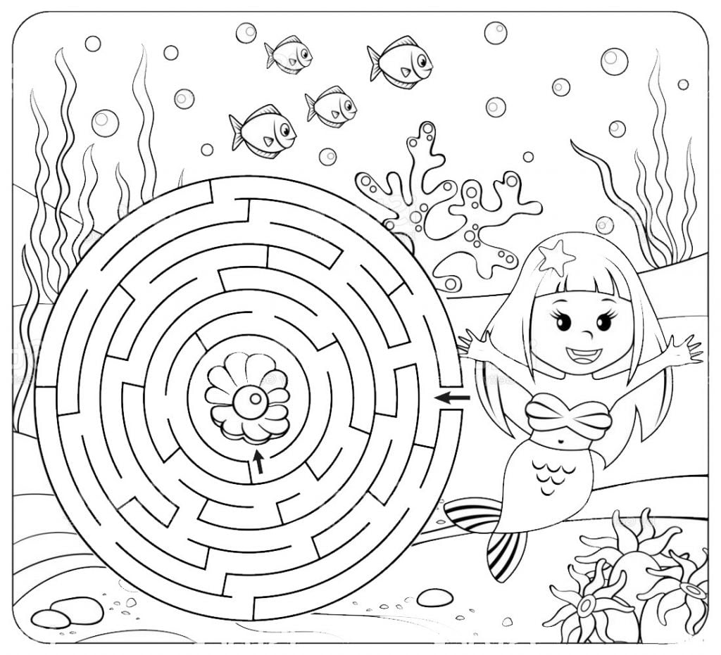 Mermaid maze kutafuta njia