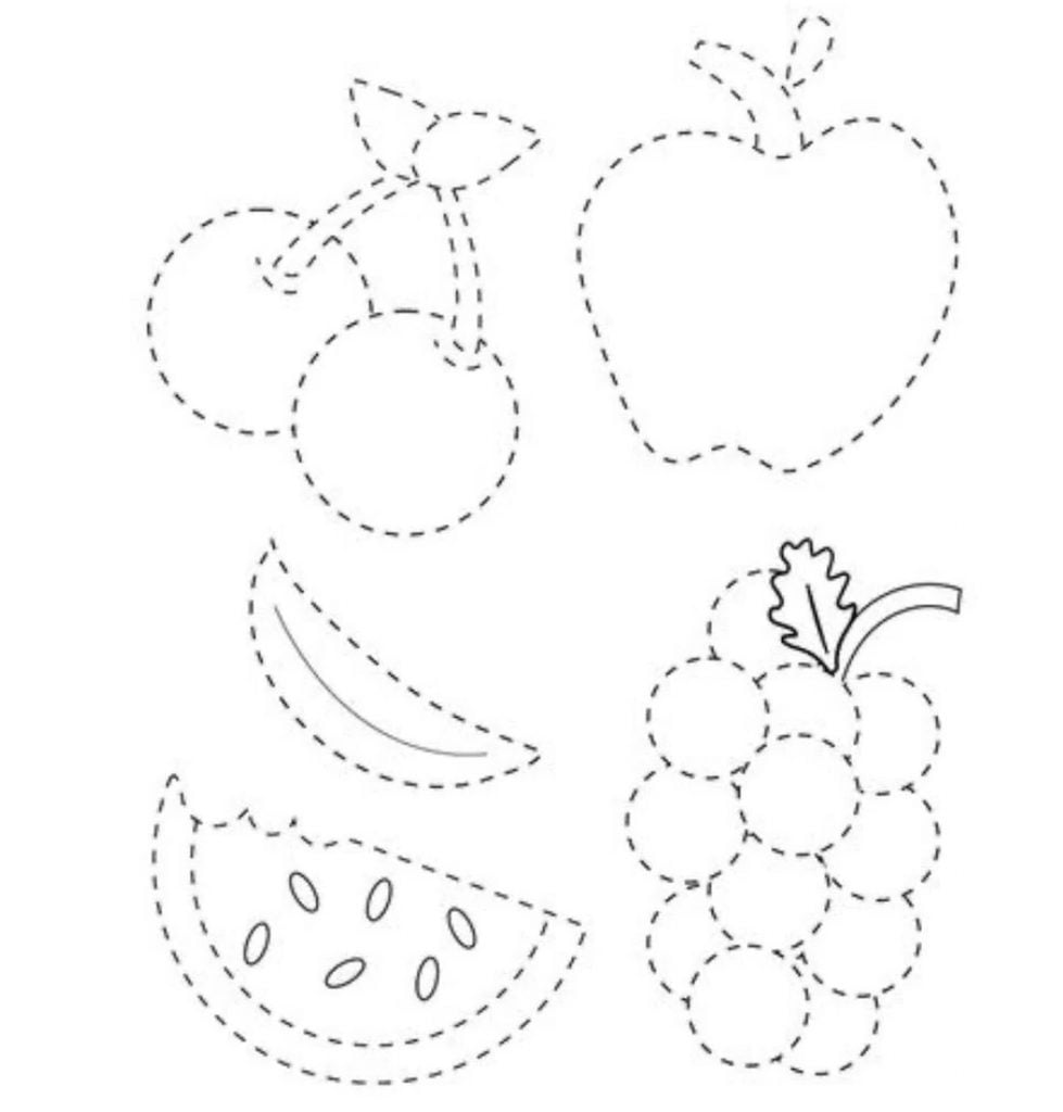 Linha pontilhada de frutas