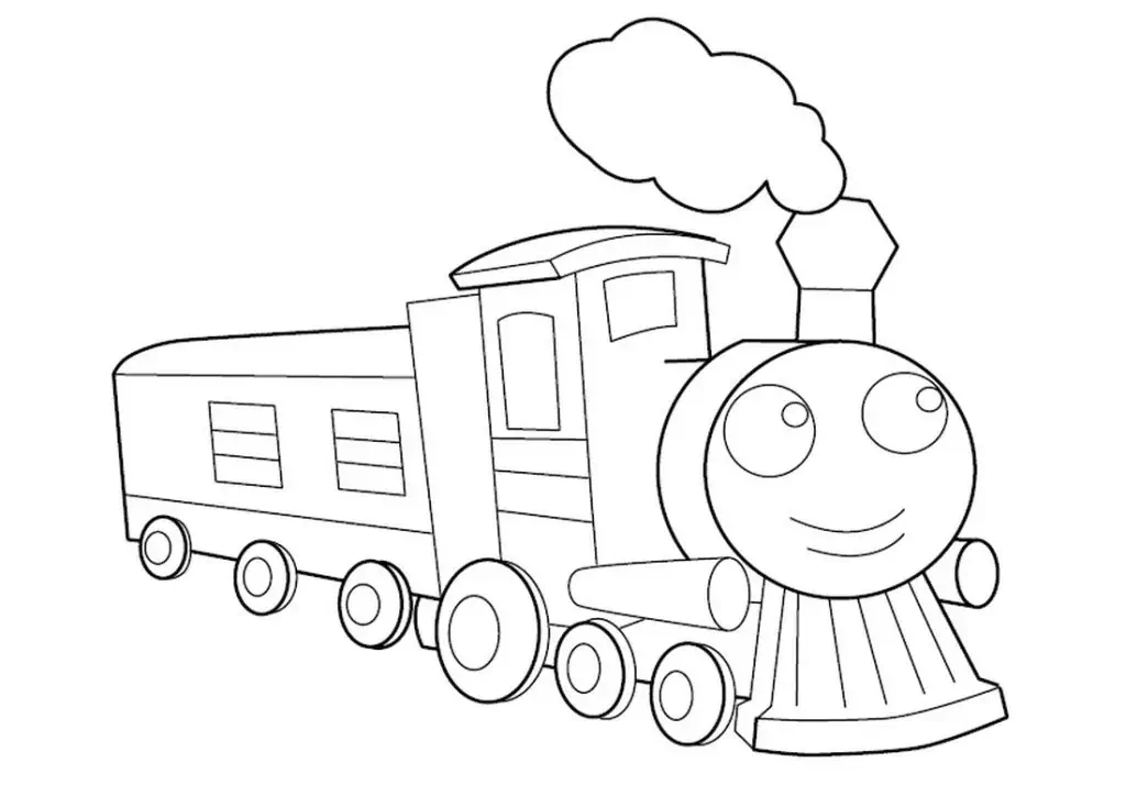 Tren de jucărie de colorat