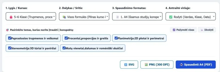 Matematické vzorce a vzorce