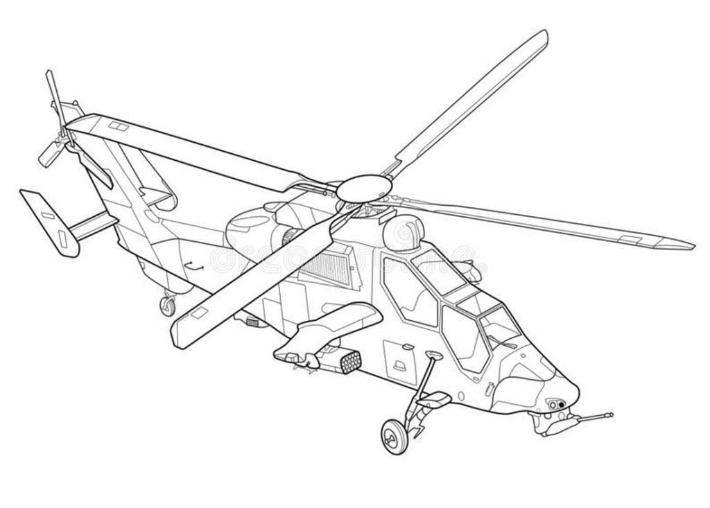 Hélicoptère coloriage