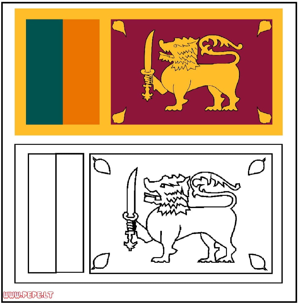 Bandera de dibujos animados de Sri Lanka, arco