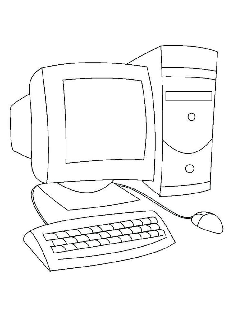 Desktopcomputer kleurplaten