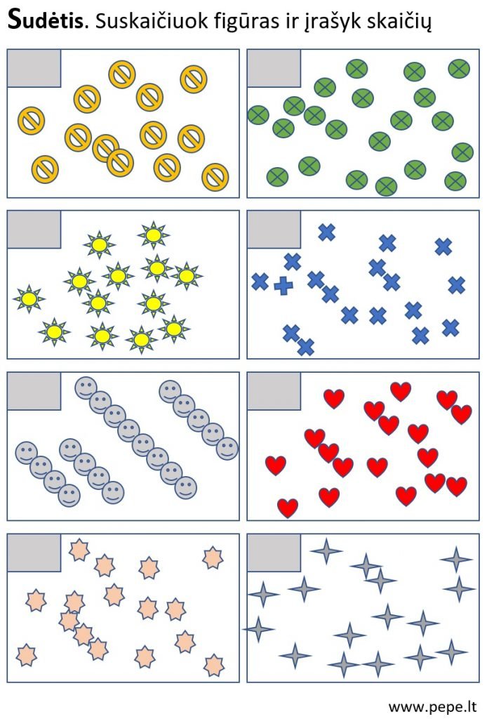 Say, şekilleri ekle ve sayıyı kaydet. matematik dersleri