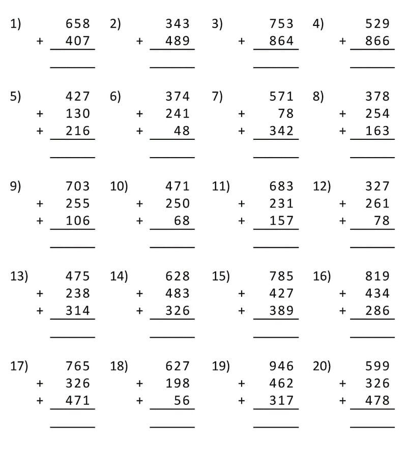 6年生の3つの数字の構成。