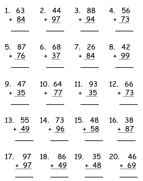 matematiske sammensætningsproblemer for femteklasser.