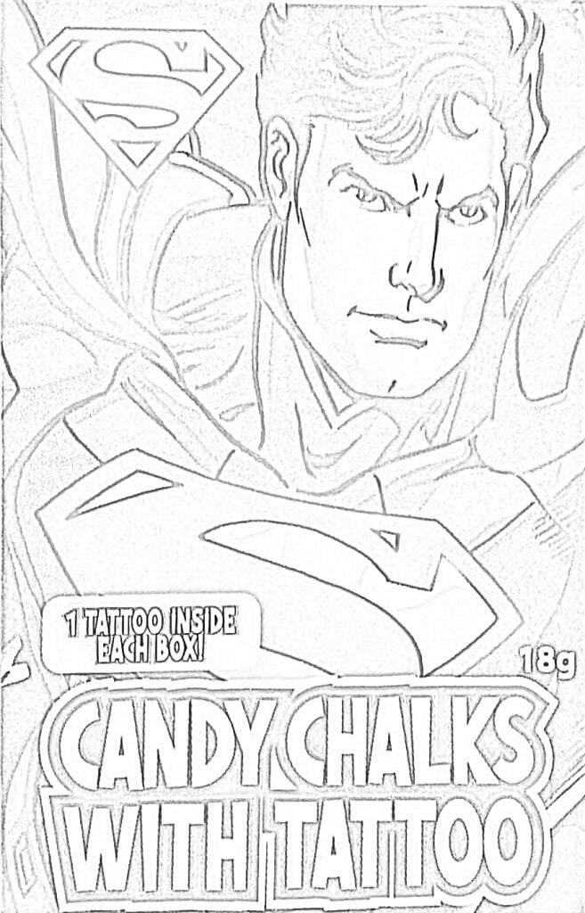 Cartone animato di caramelle di Superman