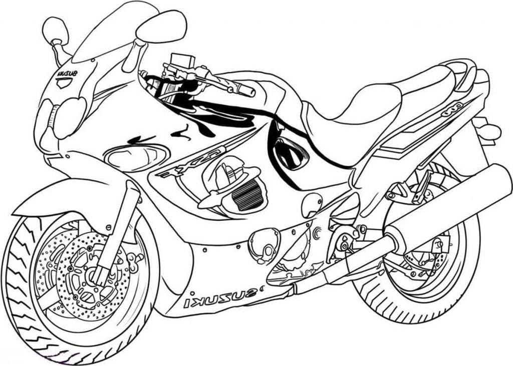 Motocykl Suzuki do kolorowania