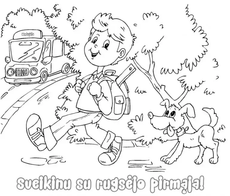 Postal con el 1 de septiembre para colorear