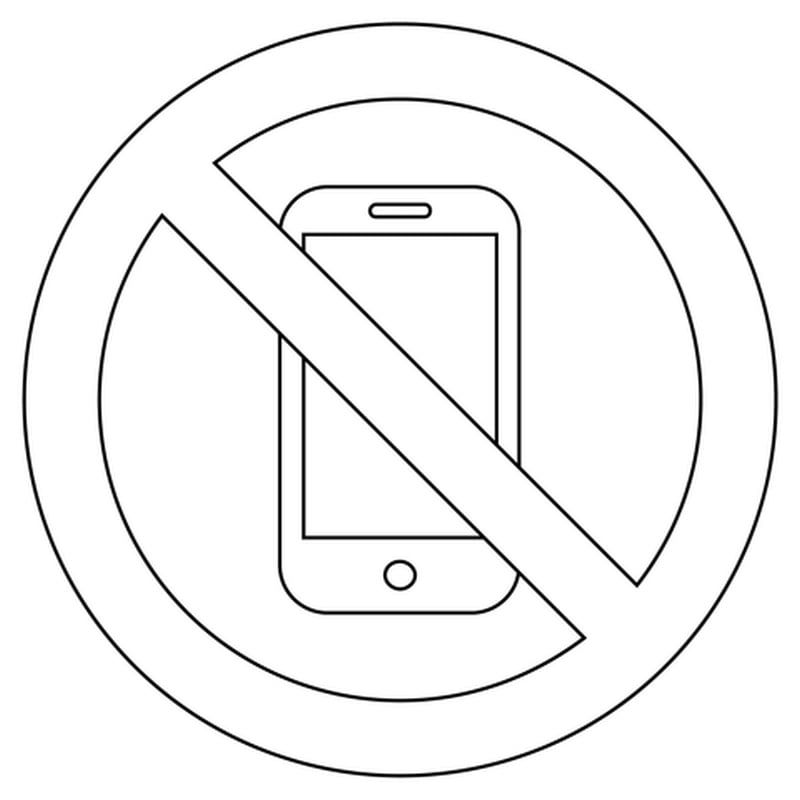 Telefonu naudotis draudžiama ženklas