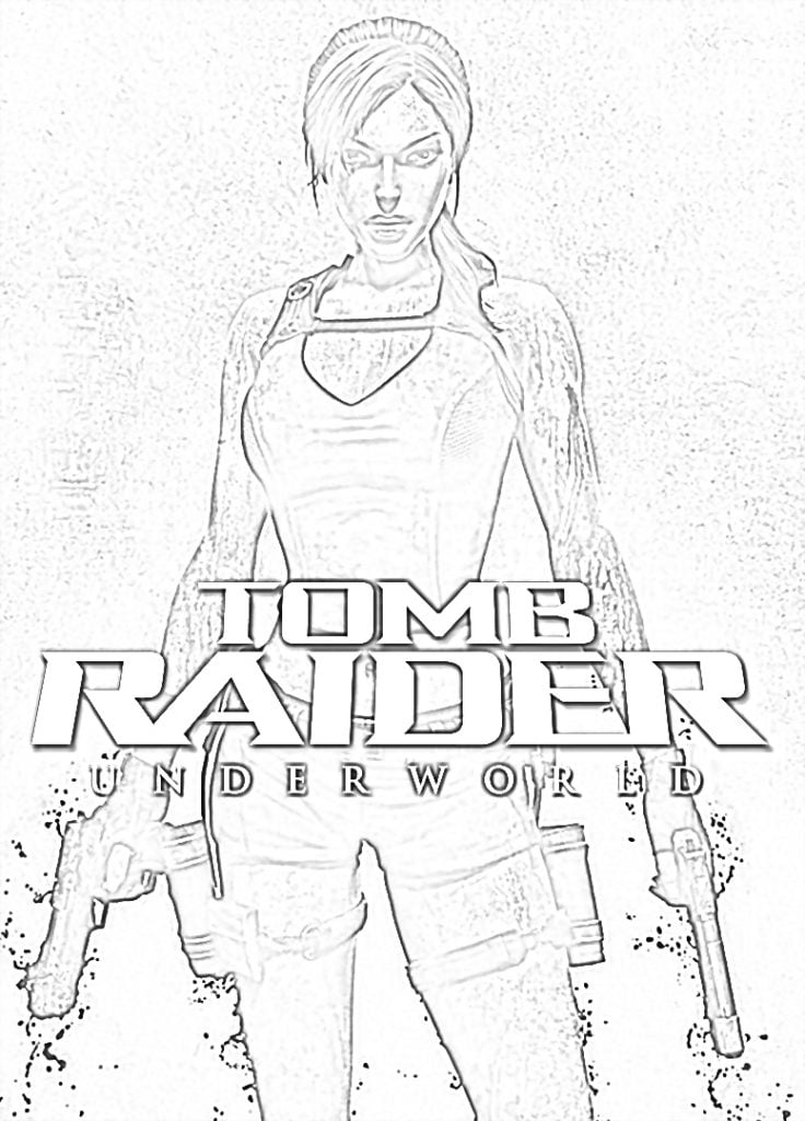 Lara Croft Tomb Rider juego de colorear