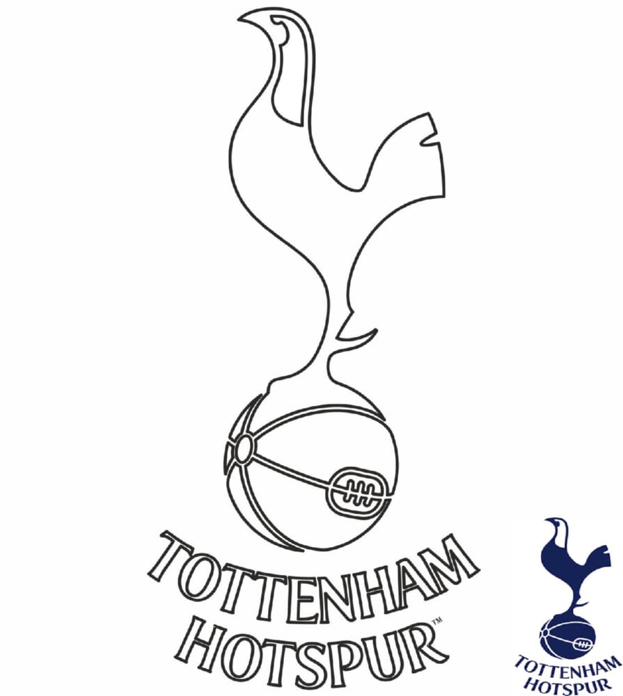 Tottenham Hotspur futbol takımı rozeti boyama sayfası.