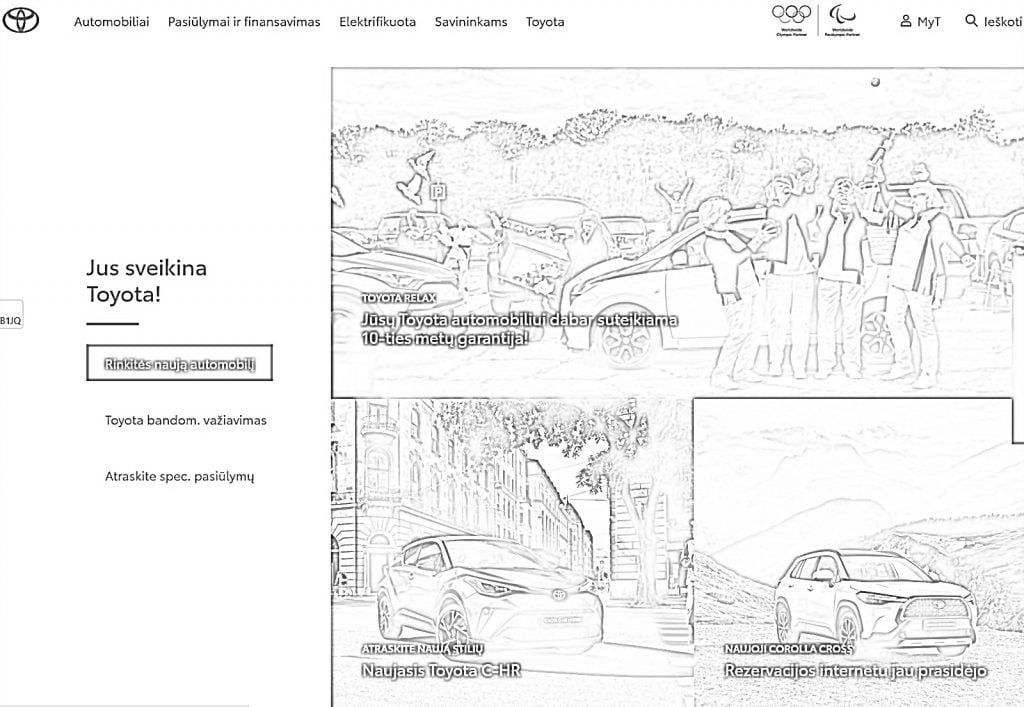 Mewarnai website Toyota