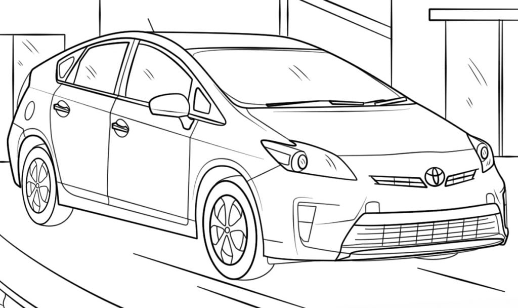 Toyota prius para colorir
