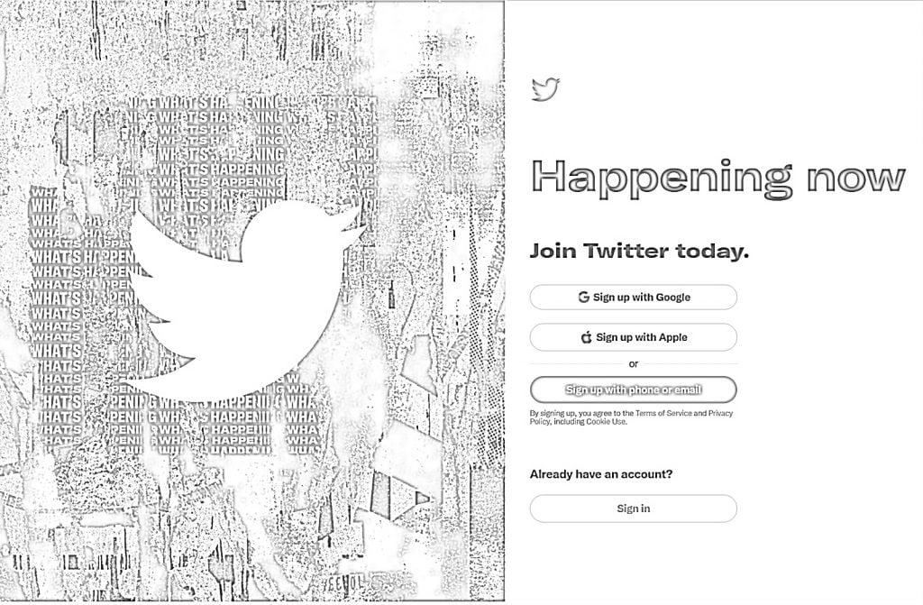 Portal Twittera do kolorowania
