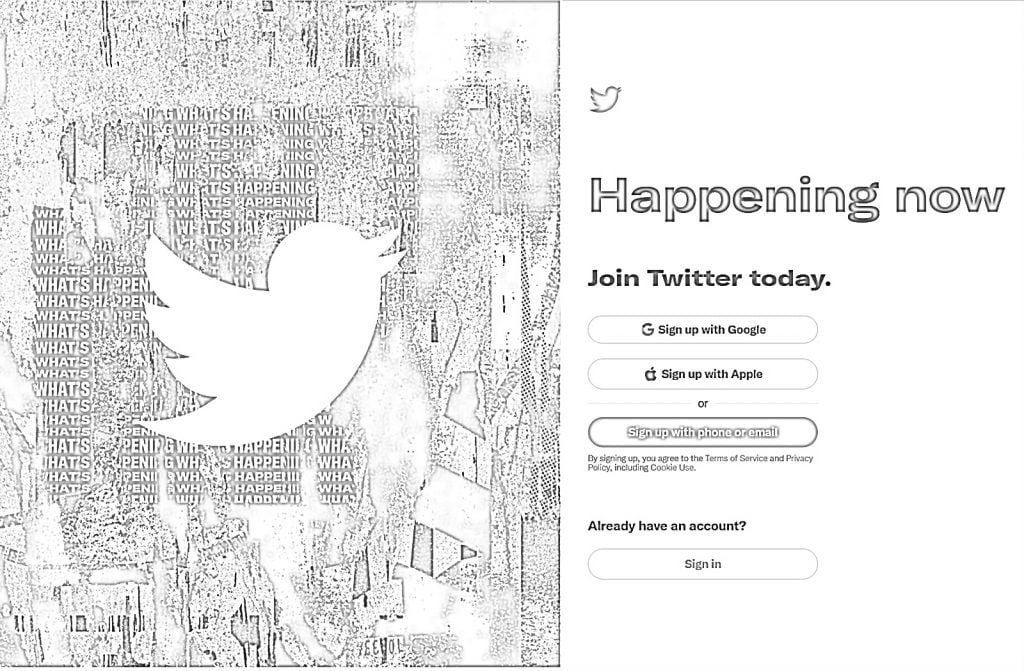 Twitter portal upang kulayan