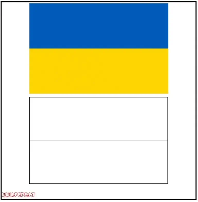 Ukrainos valstybinė vėliava mėlyna ir geltona spalvinti