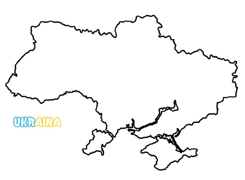 Mapa ng Ukraine upang kulayan