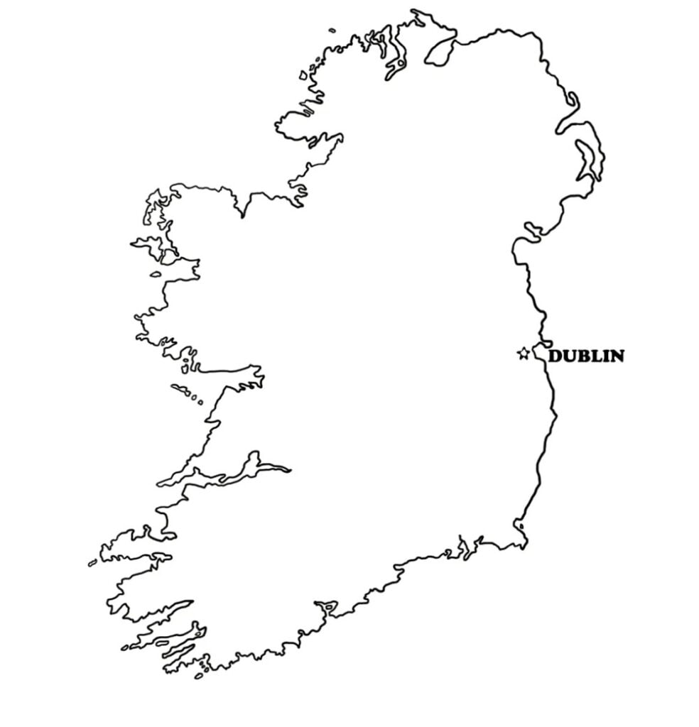 Airija žemėlapis spalvinti