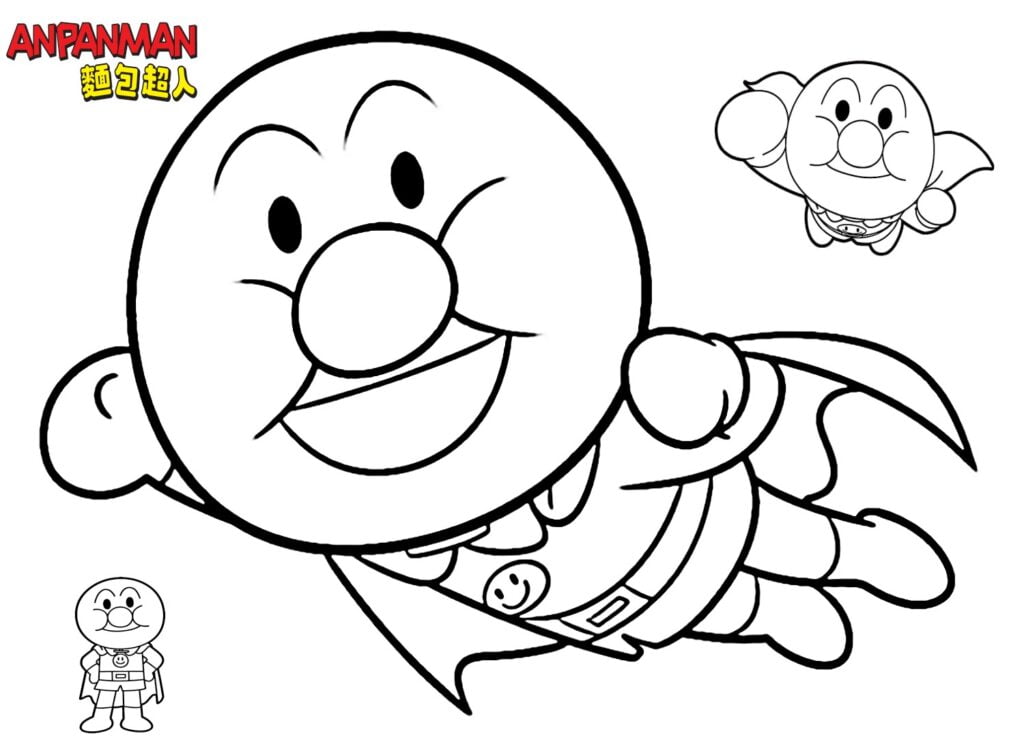 Anpanman-tegning for fargelegging