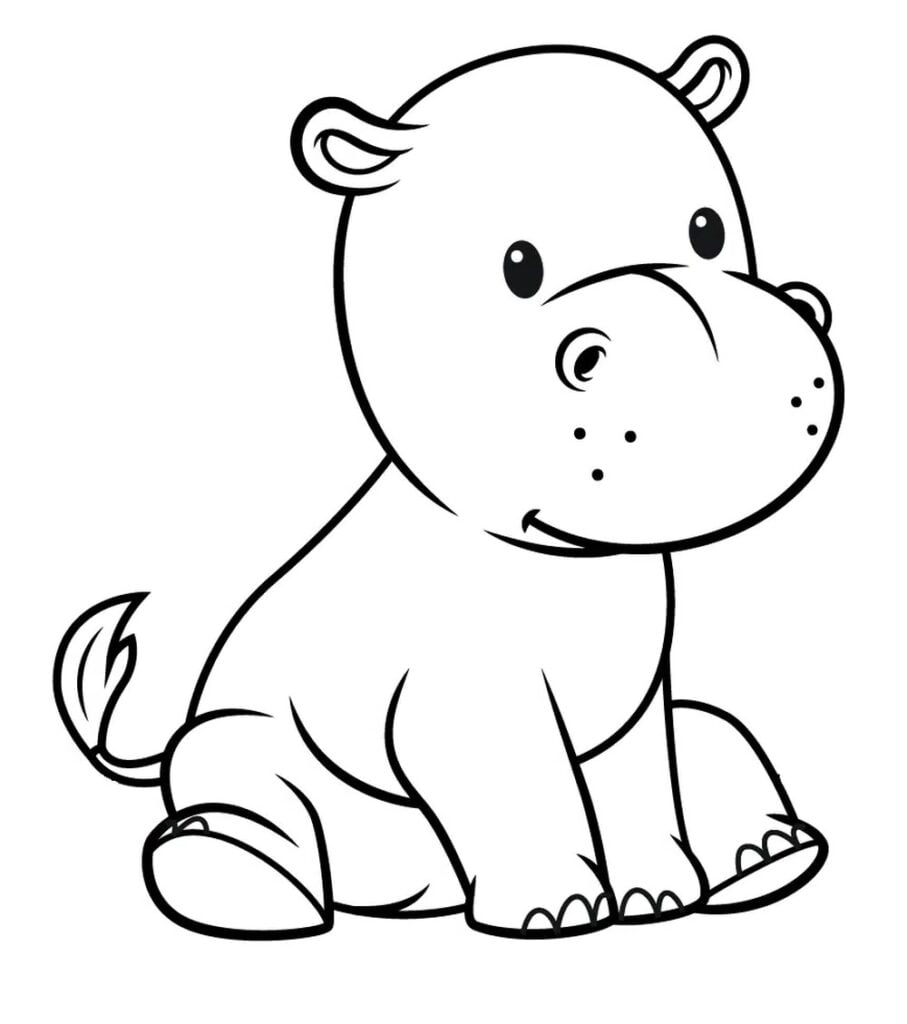 hipopótamo para que los niños pequeños coloreen 