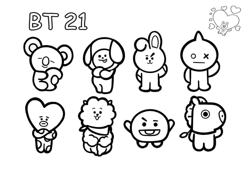 BT21 do kolorowania