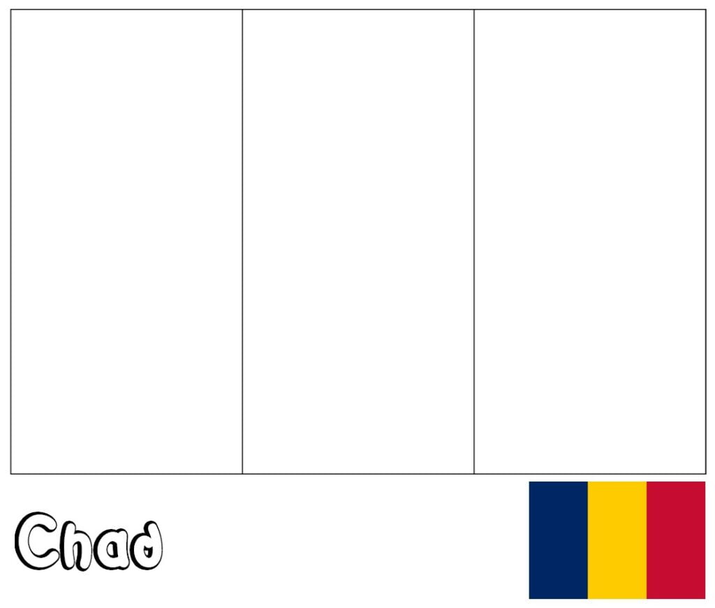 Tchad flag til farvelægning, Tchad