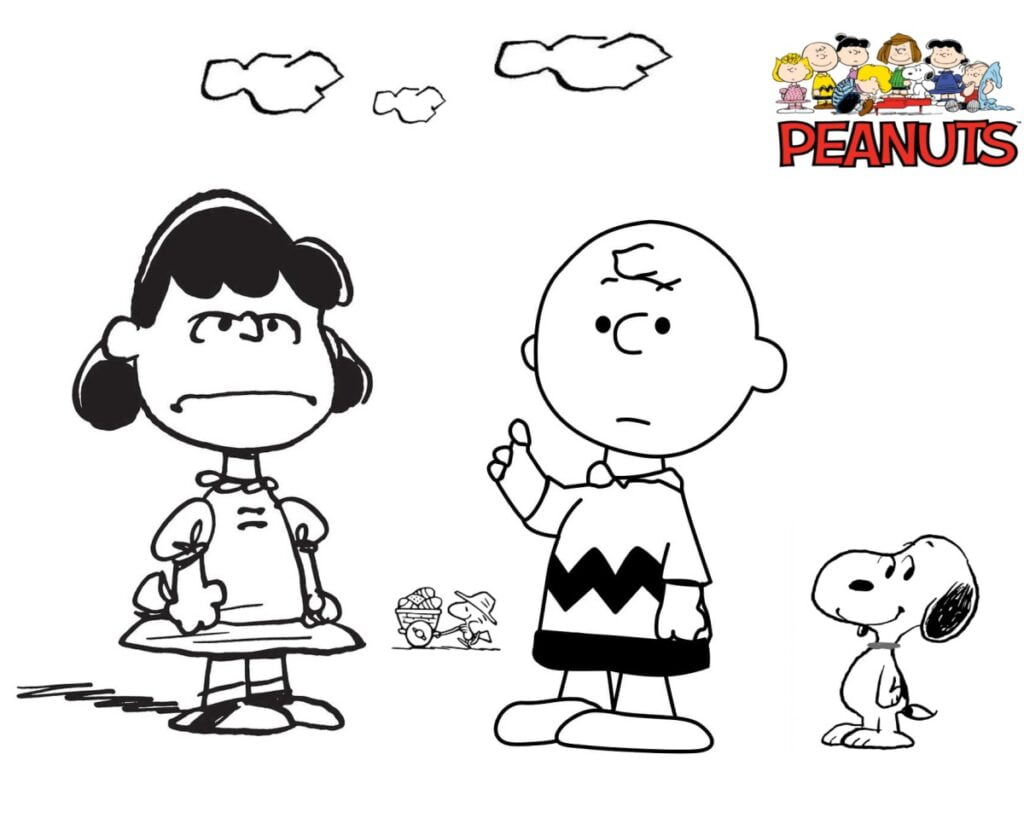 Charlie Brown Peanuts para sa pagkukulay