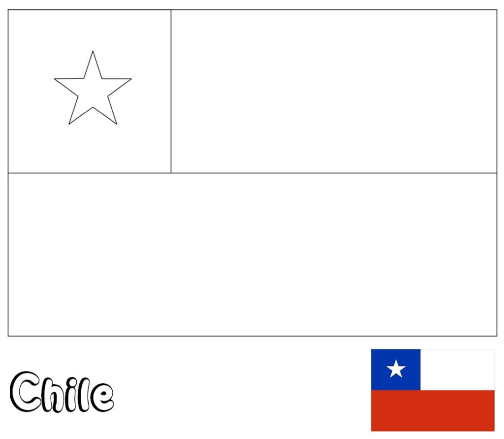 Bandera de Chile para colorear, Chile