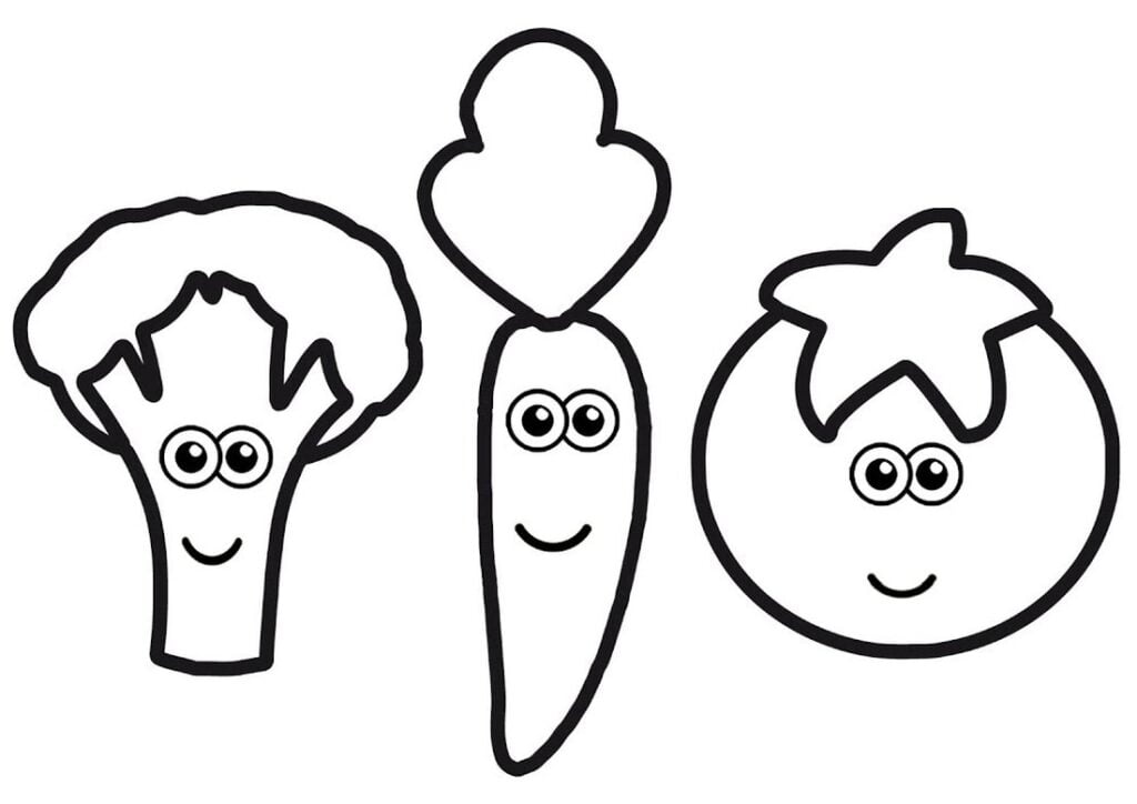 Dibujo de verduras para niños pequeños.
