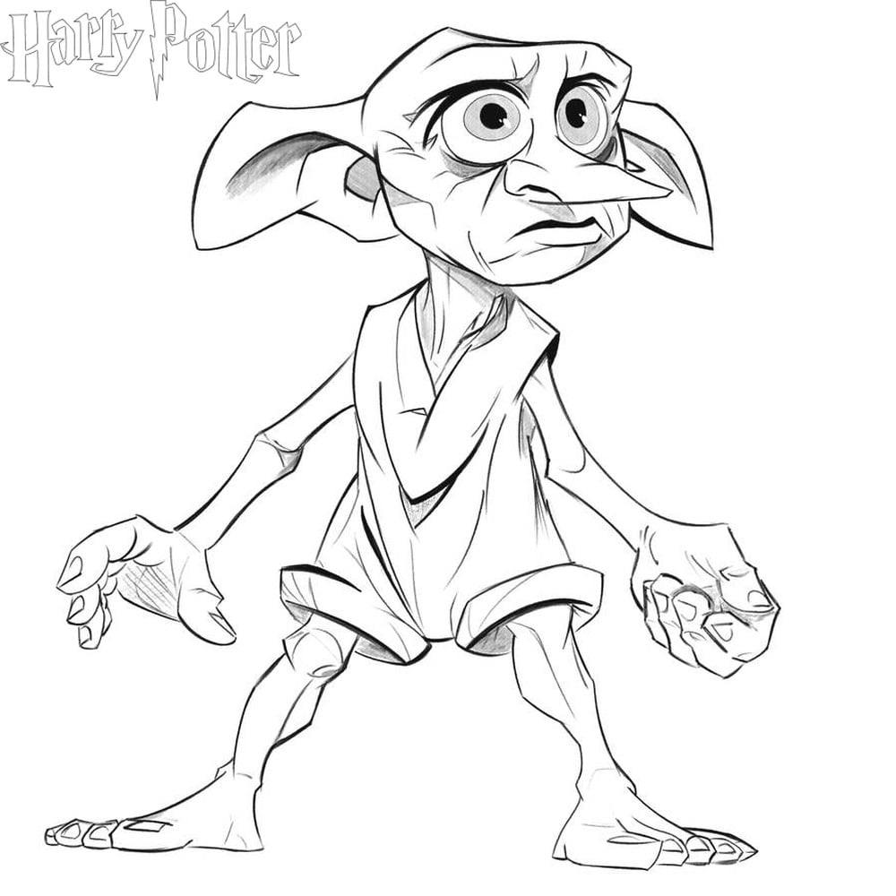 Dobby iš Harry Potter spalvinimas.