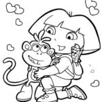 Tranh để tô màu Dora