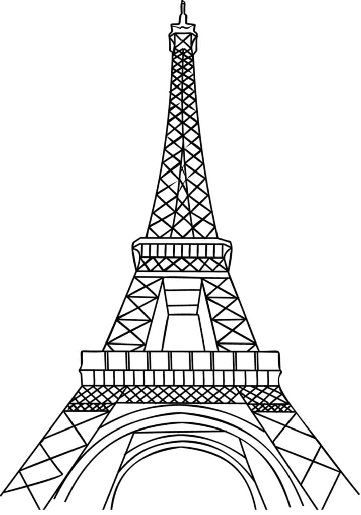 Eiffeltoring om in te kleur. gyakuyunyū