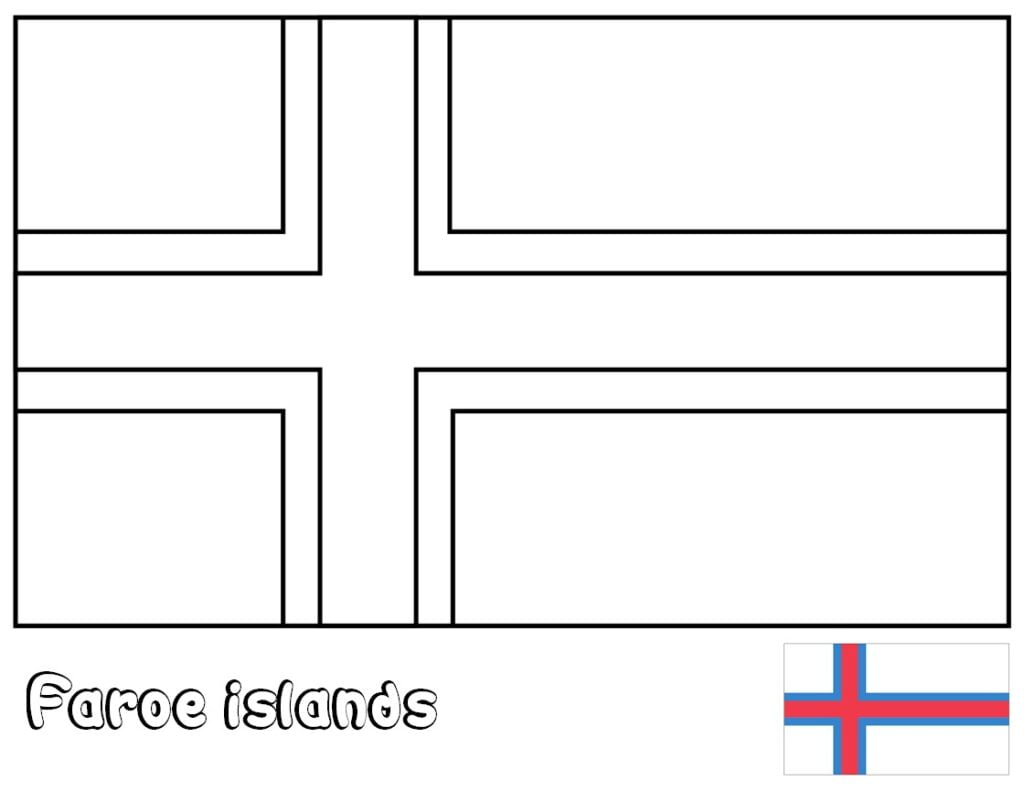 Steagul Insulelor Feroe de colorat