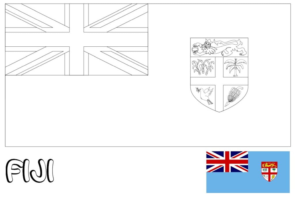 Fidji-vlag om in te kleur