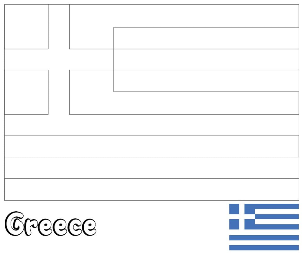 Bandera griega para colorear, Grecia