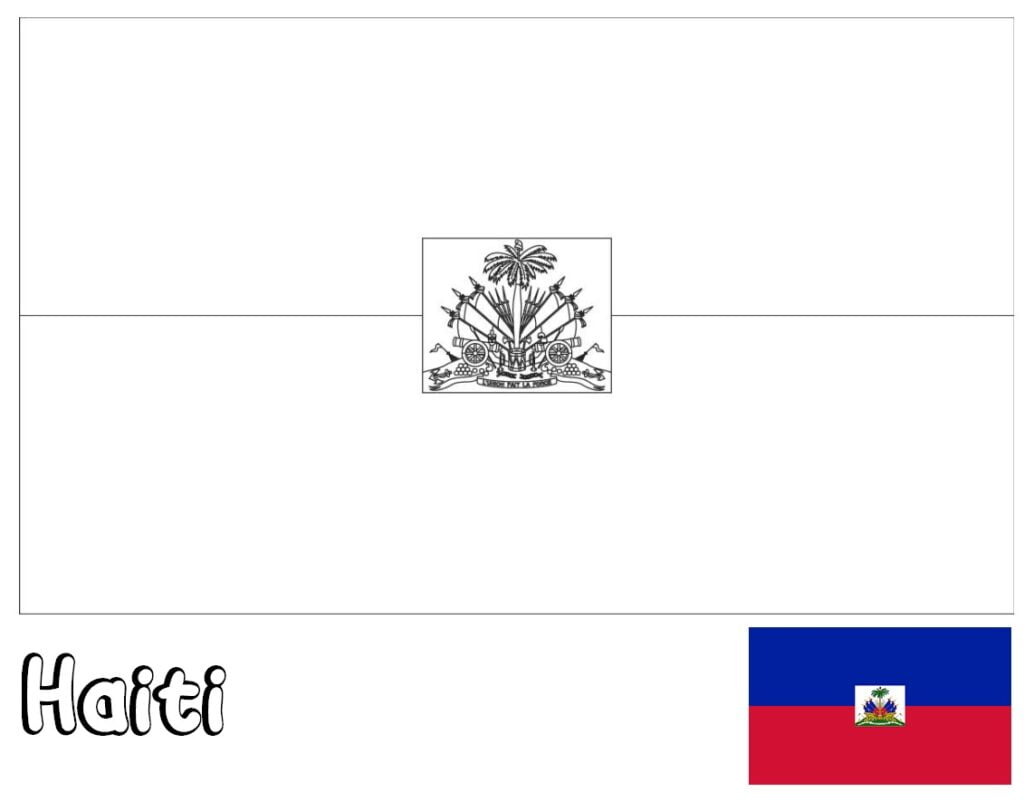 Bandeira haitiana para colorir, Haiti